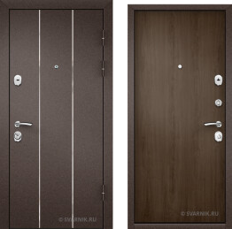 Дверь металлическая с терморазрывом в коттедж порошковая — ламинат